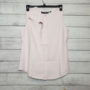 Elizabeth & Clarke Flounce Front Sleeveless Blush Women's Blouse Sz‎ 12